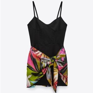 Zara floral wrap mini dress